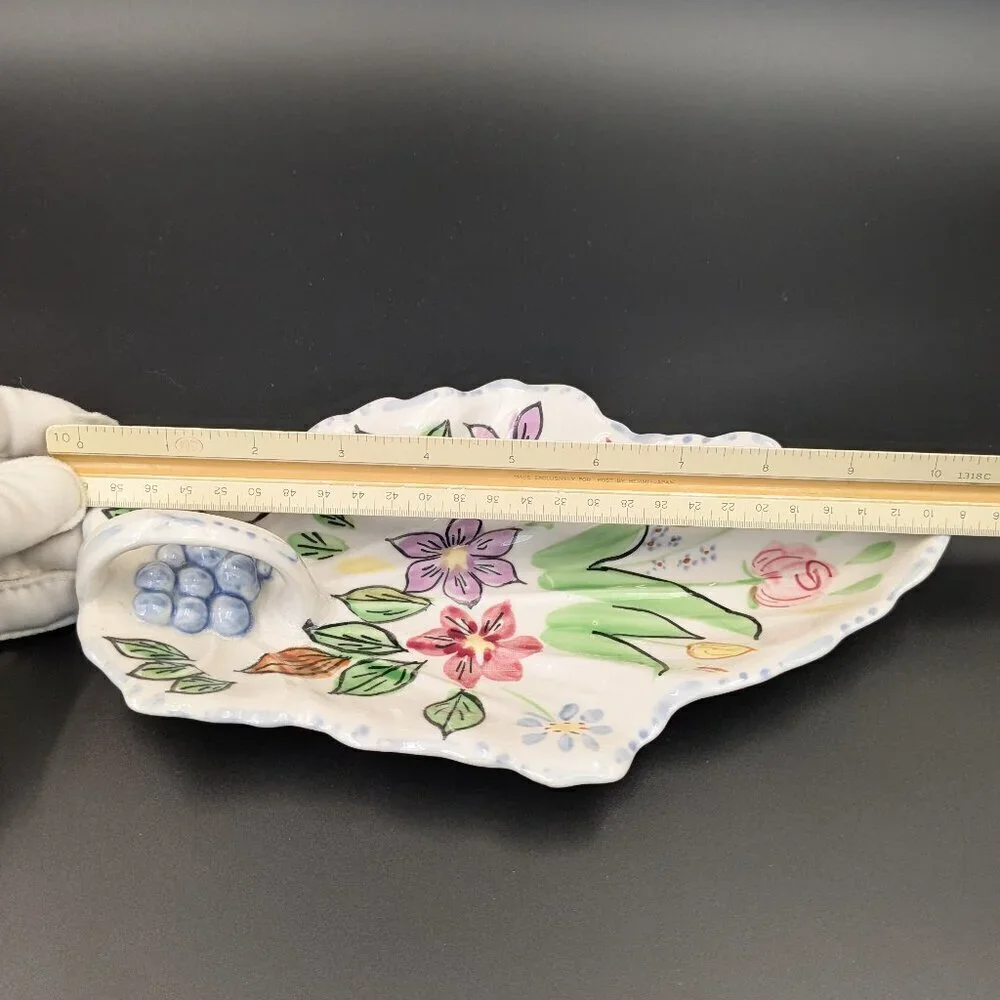 Vintage Blue Ridge Southern Potteries Hand Painted Floral Dish